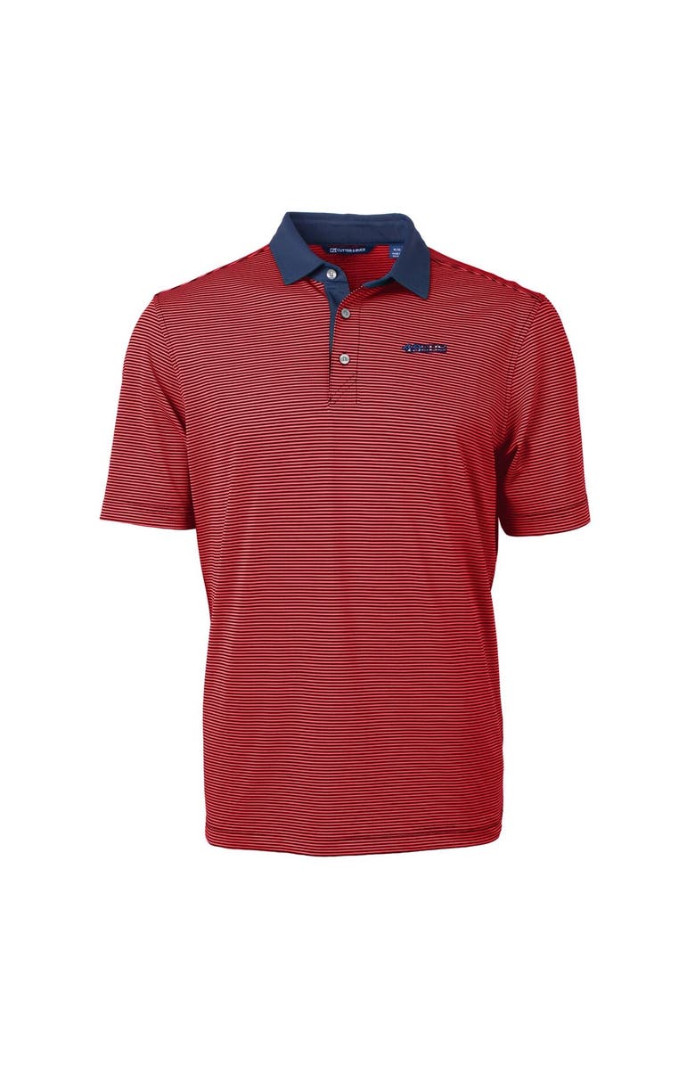Cutter & Buck Men's Cutter & Buck Red/Navy San Francisco 49ers Virtue Eco Pique Micro Stripe Recycled Polo, Alternate, color, 