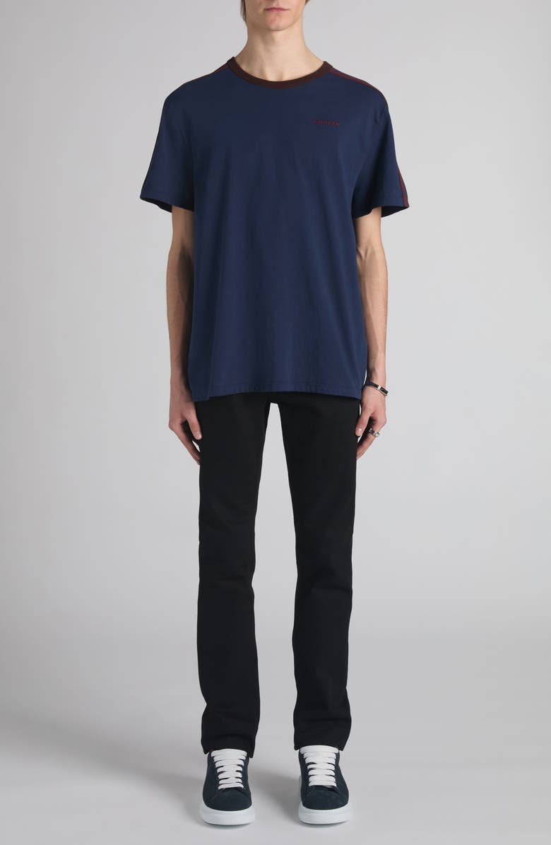 McQueen Criminal Stripe T-Shirt, Alternate, color, Navy