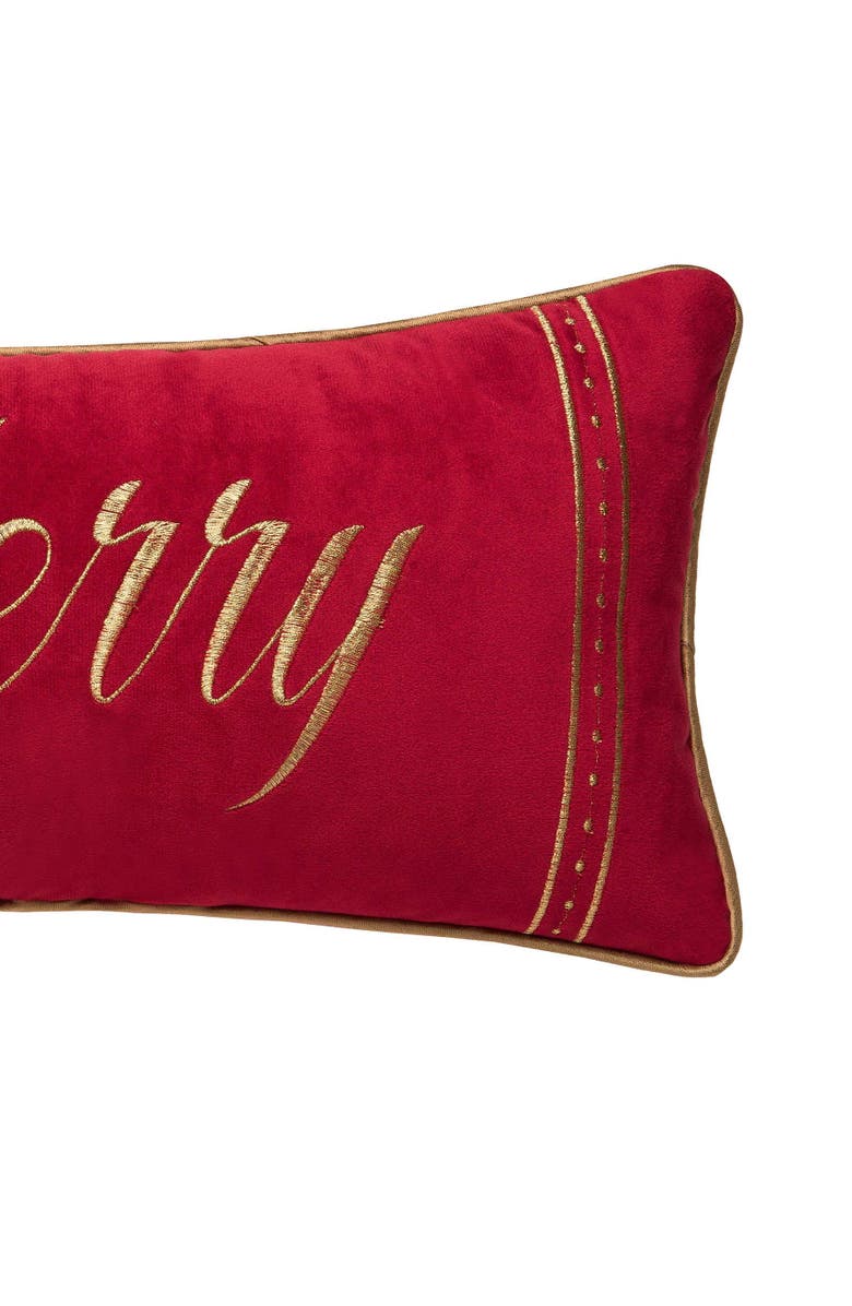 C&F Home Gold Merry Pillow, Alternate, color, Red