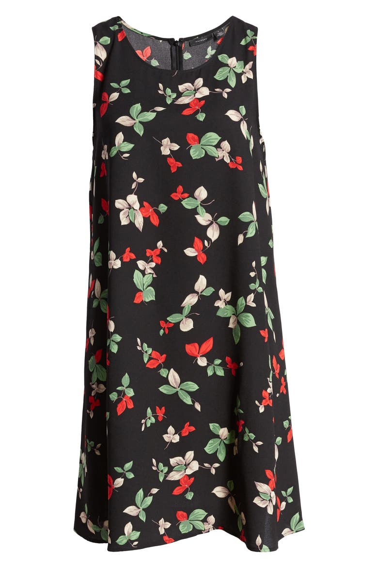 A-Line Dress, Alternate, color, BLACK SIMPLE FLORAL
