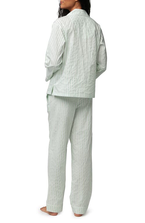Shop Bedhead Pajamas 3d Stripe Organic Cotton Sateen Pajamas In Mint 3d Stripe