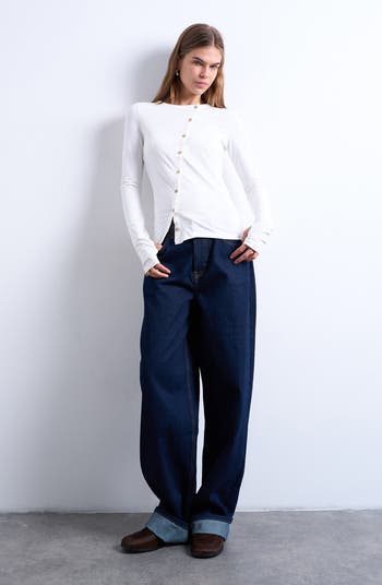 Topshop Asymmetric Button Front Top | Nordstrom
