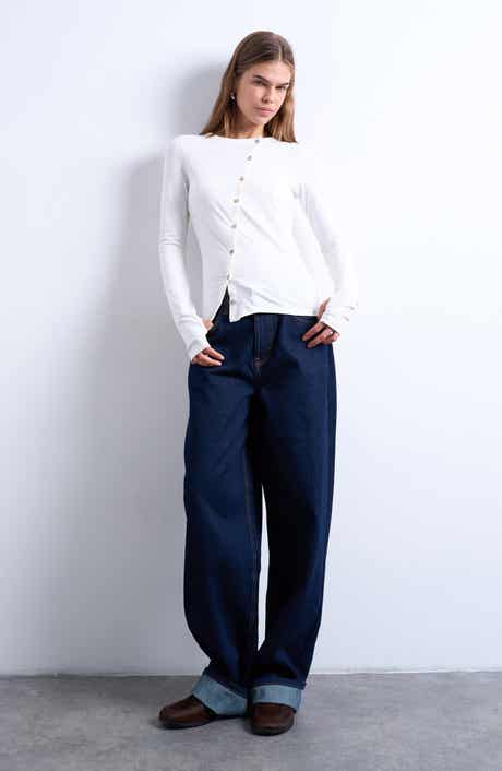 Topshop Asymmetric Button Front Top