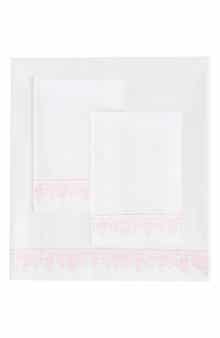 MELANGE HOME Percale Cotton Baby's Breath Embroidery Sheet Set - Queen