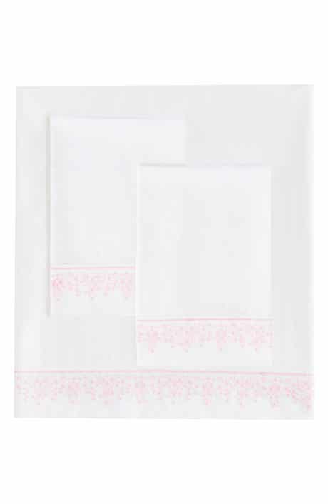 MELANGE HOME Percale Cotton Baby's Breath Embroidery Sheet Set - Queen