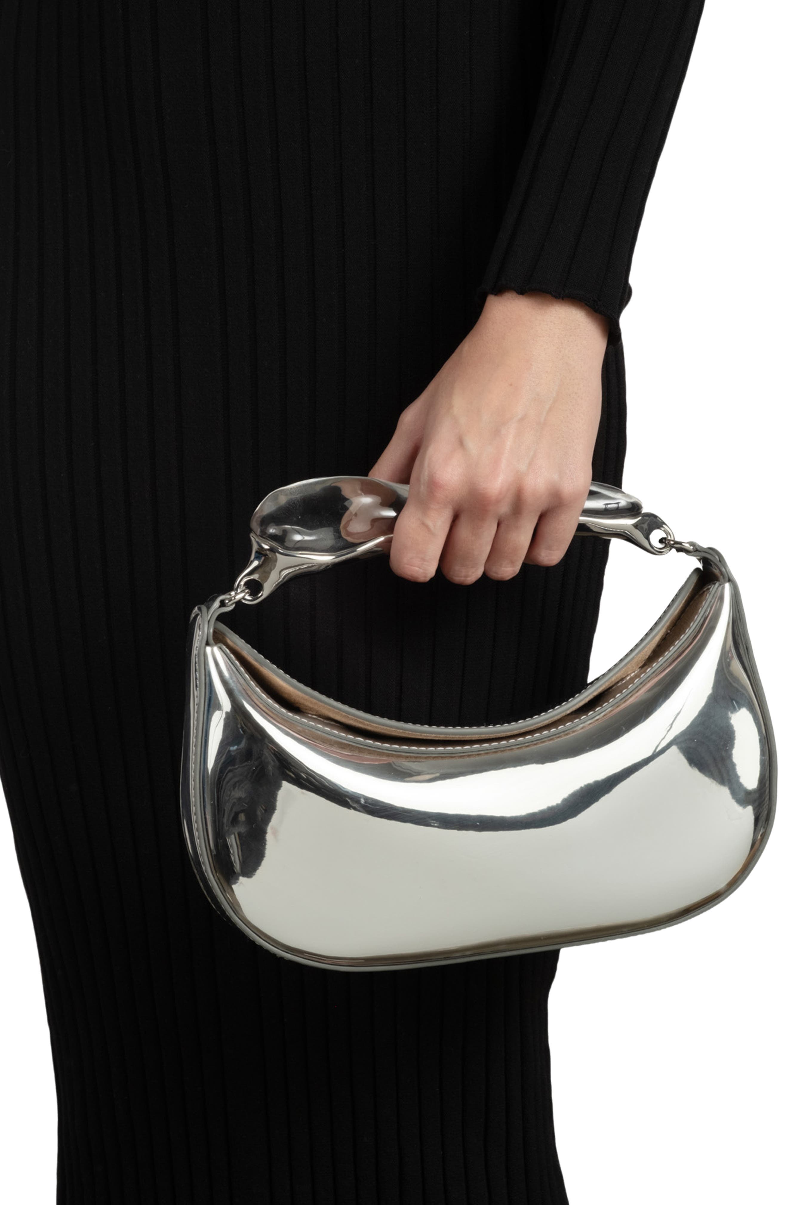 Alexis Bittar Water Stone Top Handle Bag, Alternate, color, Chrome