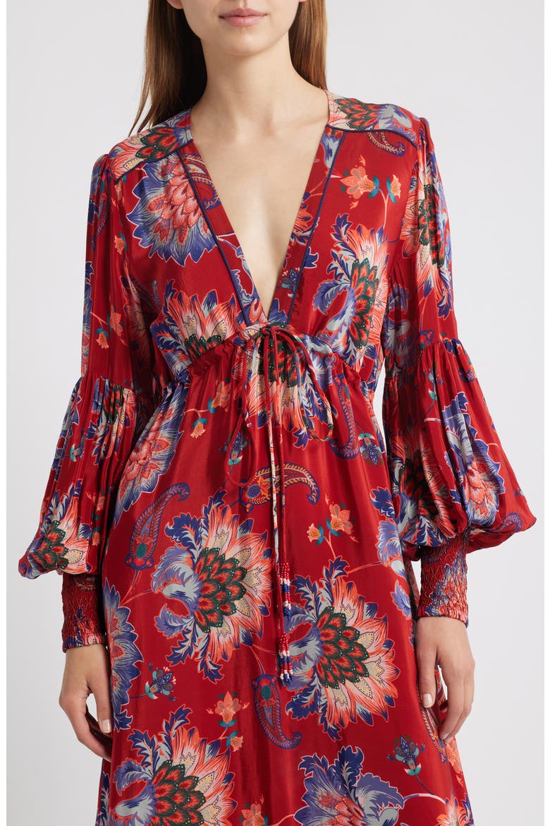 Luang Long Sleeve Maxi Dress, Alternate, color, RED