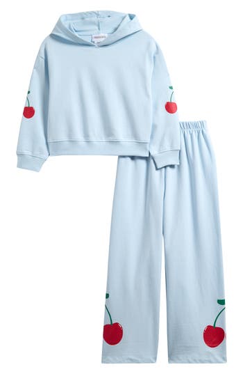 Tween Diva Kids' Cherry Hoodie & Sweatpants Set In Brown