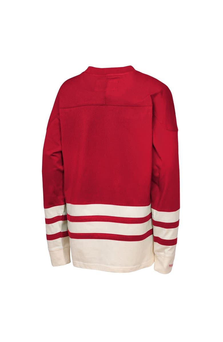Mitchell & Ness Youth Mitchell & Ness  Red New Jersey Devils Chainstitch Heavyweight Long Sleeve Top, Alternate, color, Red