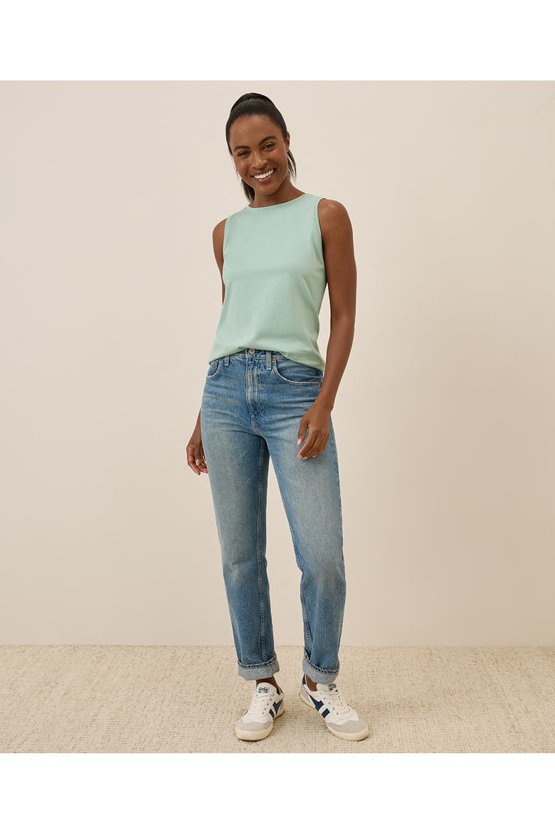 Organic Cotton Softspun High Neck Tank, Alternate, color, Agave Green