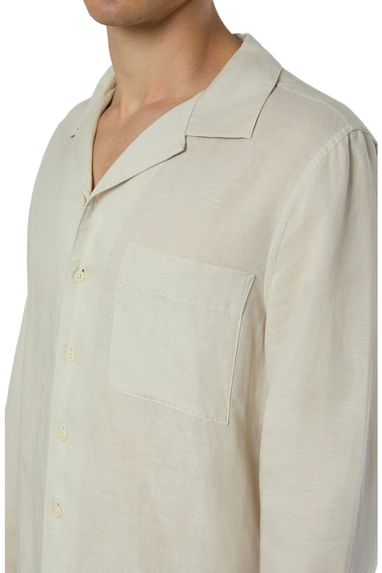 Linen Home Long Sleeve Camp Shirt, Alternate, color, STONE