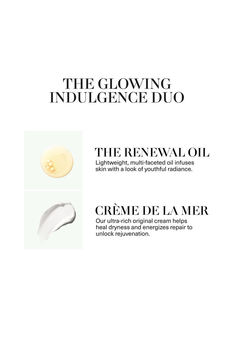 La Mer The Glowing Indulgence Moisturizer & Renewal Oil Gift Set Duo $250 Value, Alternate, color,