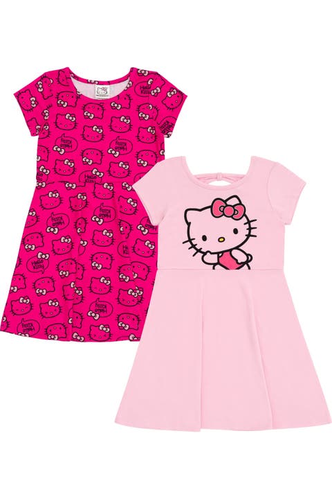 2-Pack Short Sleeve Skater Dresses