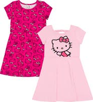 Hello Kitty 2-Pack Short Sleeve Skater Dresses
