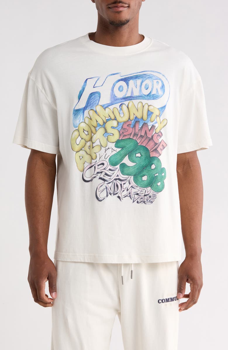HONOR THE GIFT Comm Arts Creative Graphic T-Shirt, Main, color, Bone