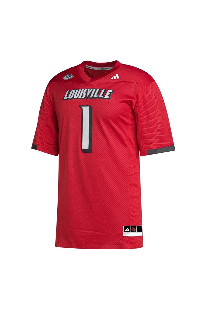 Men's adidas #1 Cardinal Louisville Cardinals Premier Football Jersey, Alternate, color, Cardinal