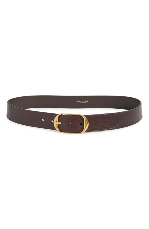 Nili Lotan Leather Belt in Vintage Brown at Nordstrom, Size 85
