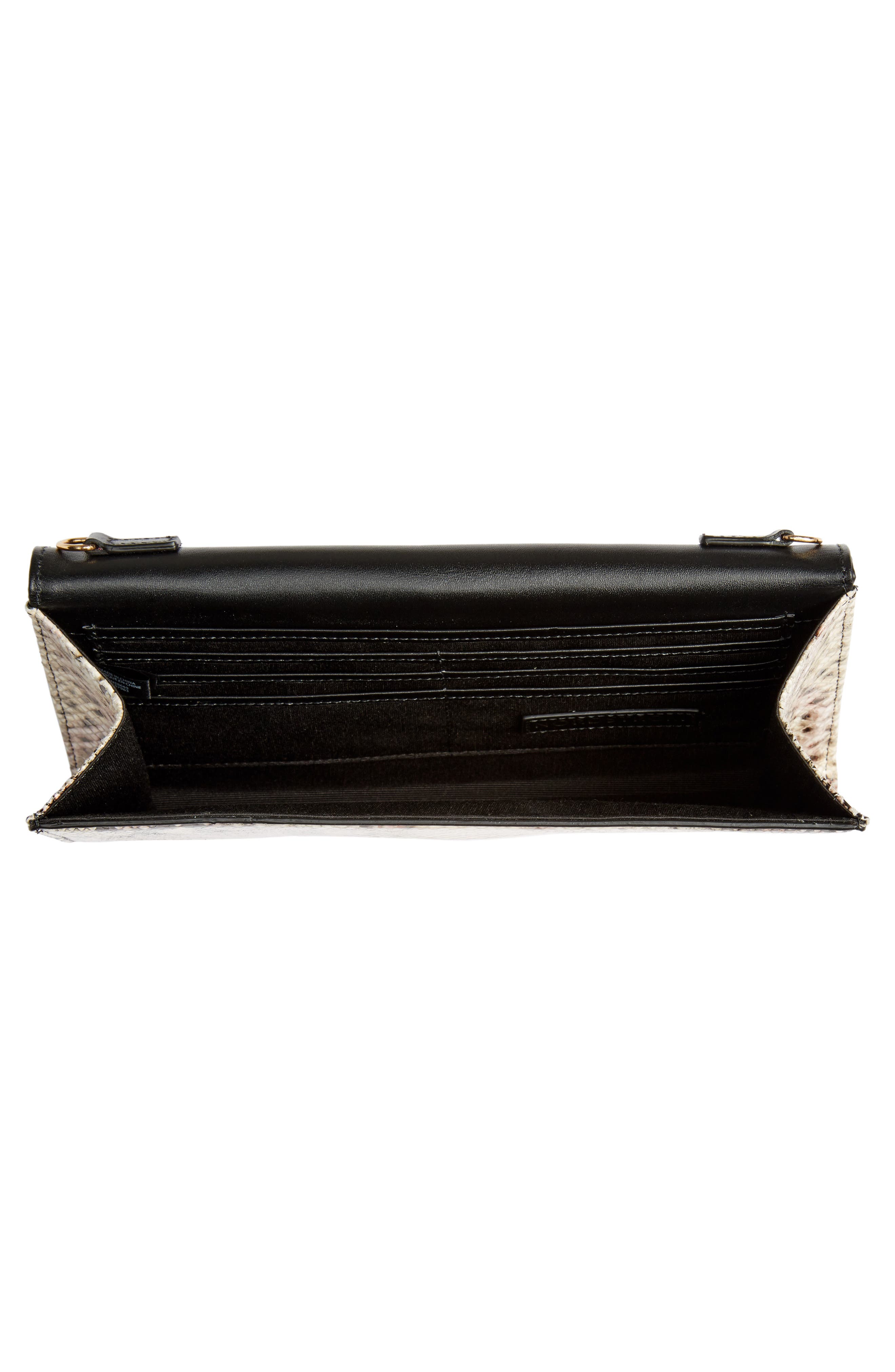 Snakeskin Embossed Leather Clutch, Alternate, color, LAVENDAR SNAKE