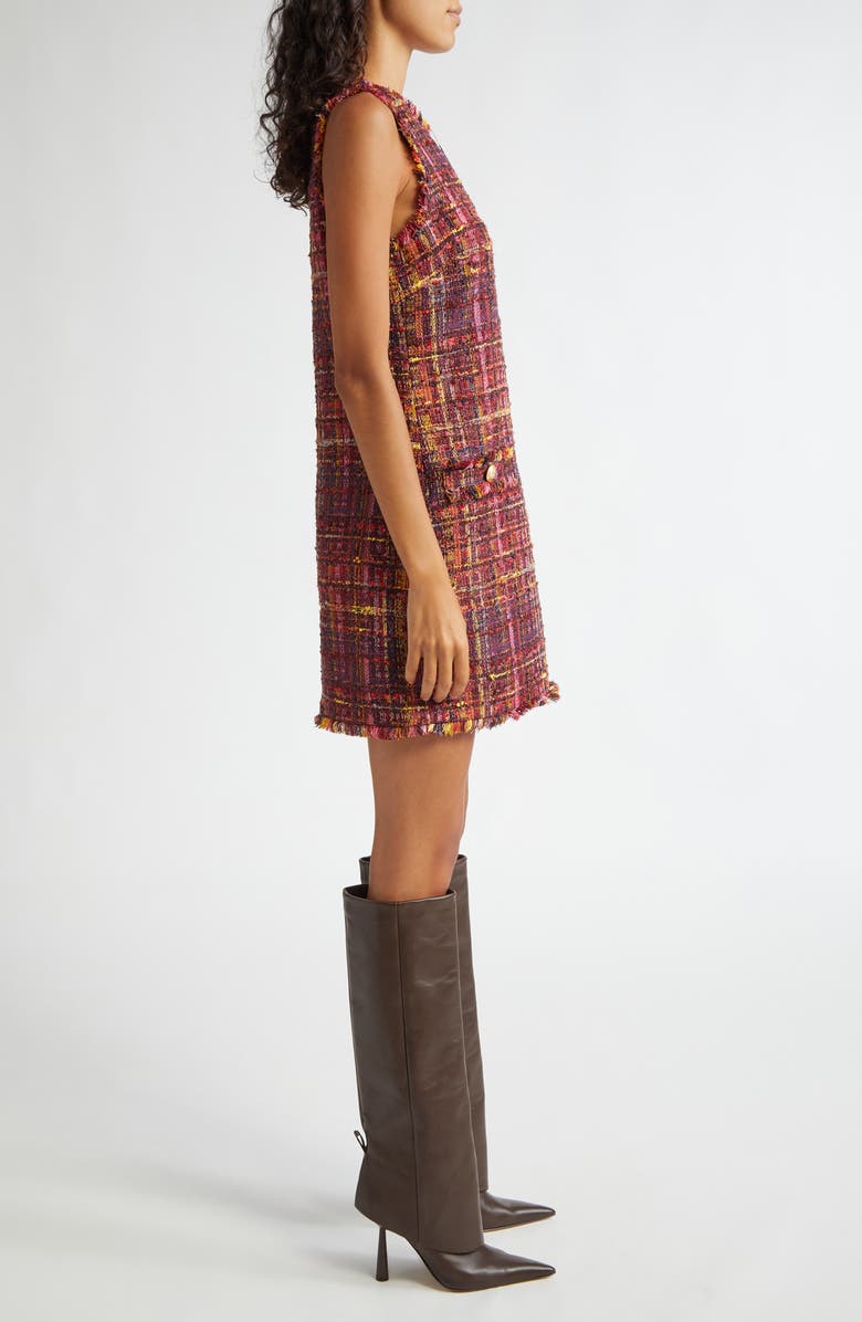 L'AGENCE Florian Tweed Shift Dress, Alternate, color,