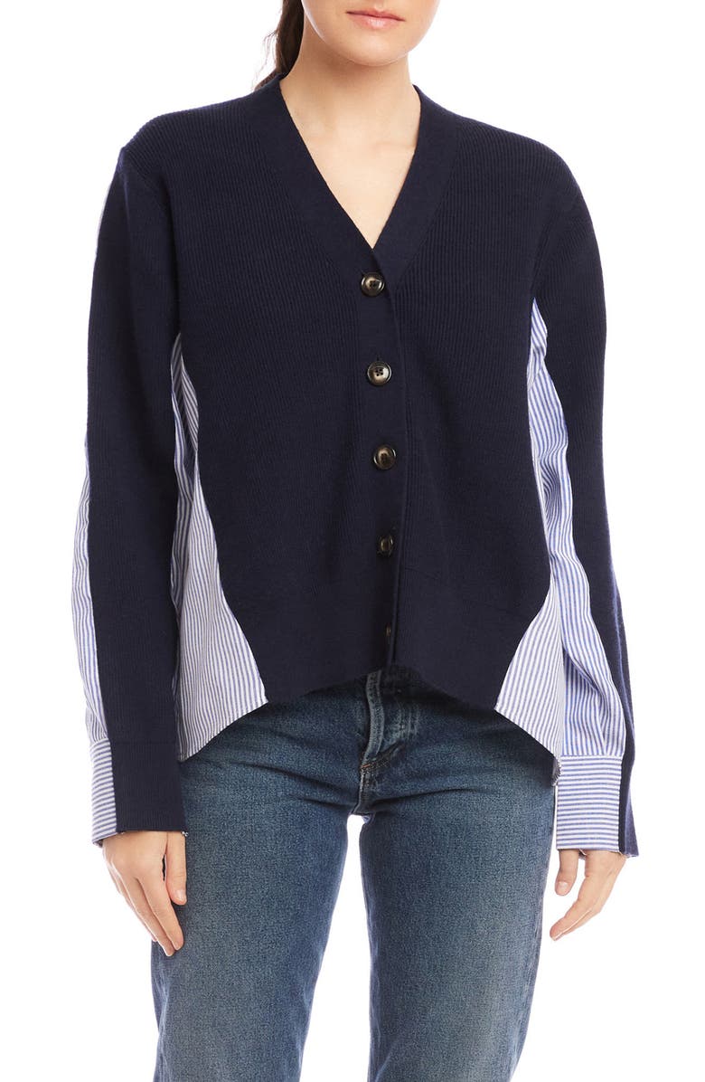 FIFTEEN TWENTY Celine Mixed Media Cardigan, Main, color,