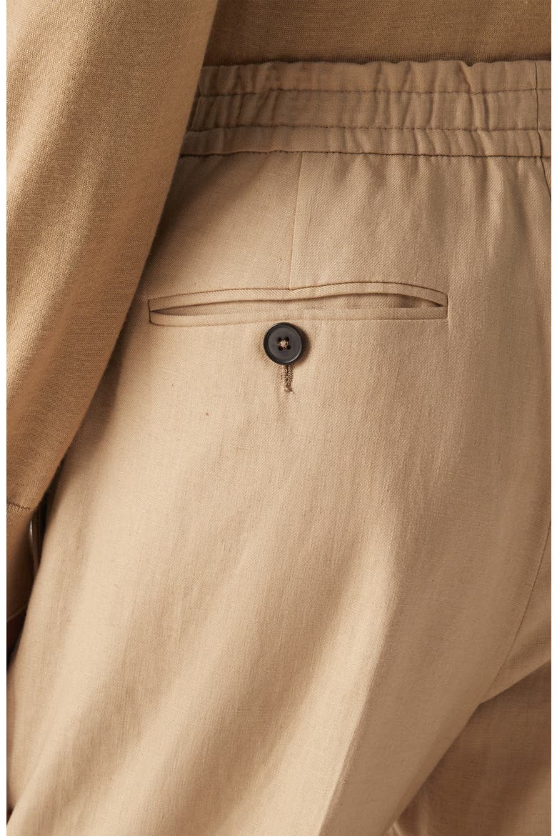 Beige Oasi Lino Pants, Alternate, color, BEIGE
