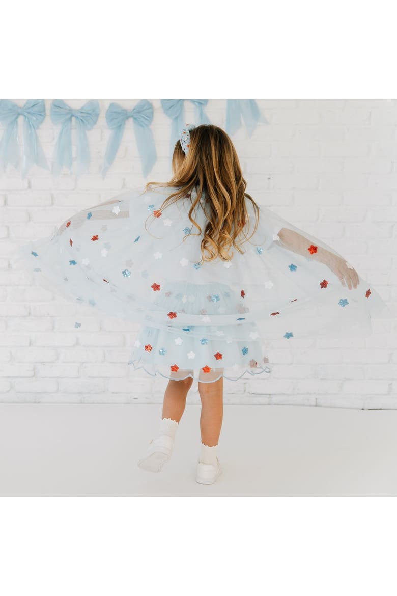 USA Sequin Stars Cape, Alternate, color, Light blue