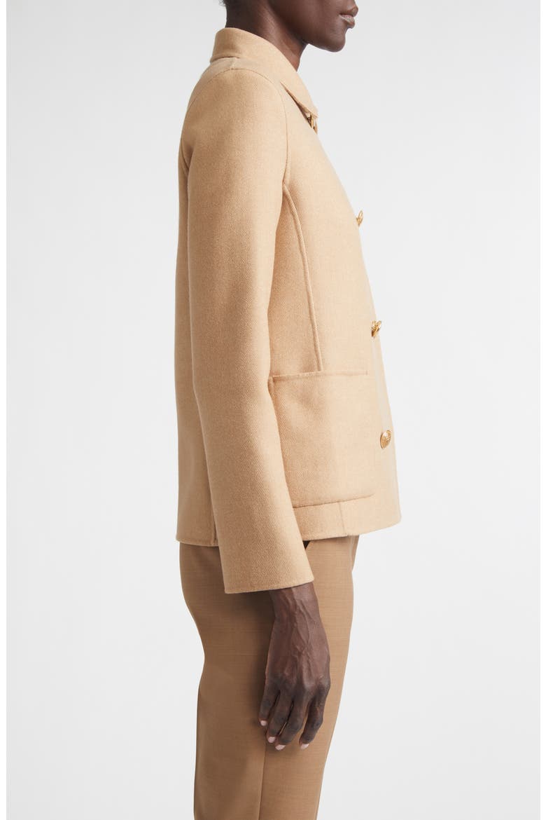 Double Breasted Wool & Cashmere Double Face Twill Coat, Alternate, color, CAMEL/ CARAMEL