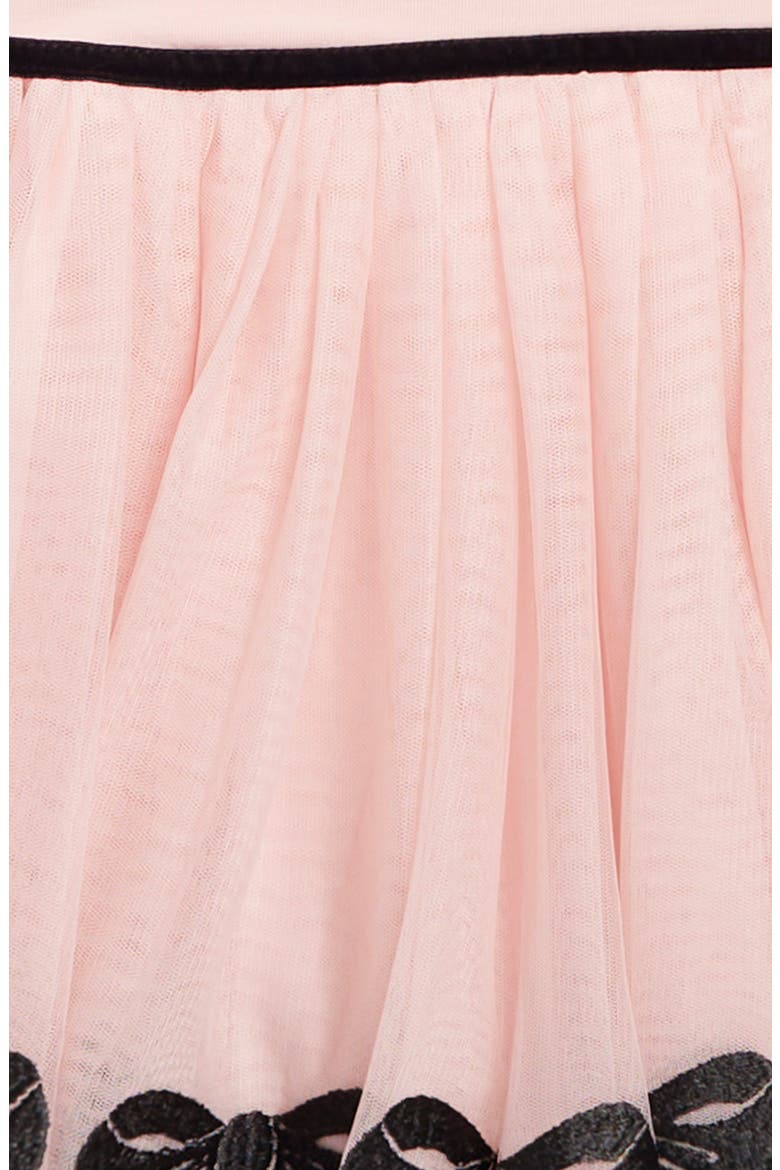 Kids' Bow Border Long Sleeve Party Dress, Alternate, color, BLUSH