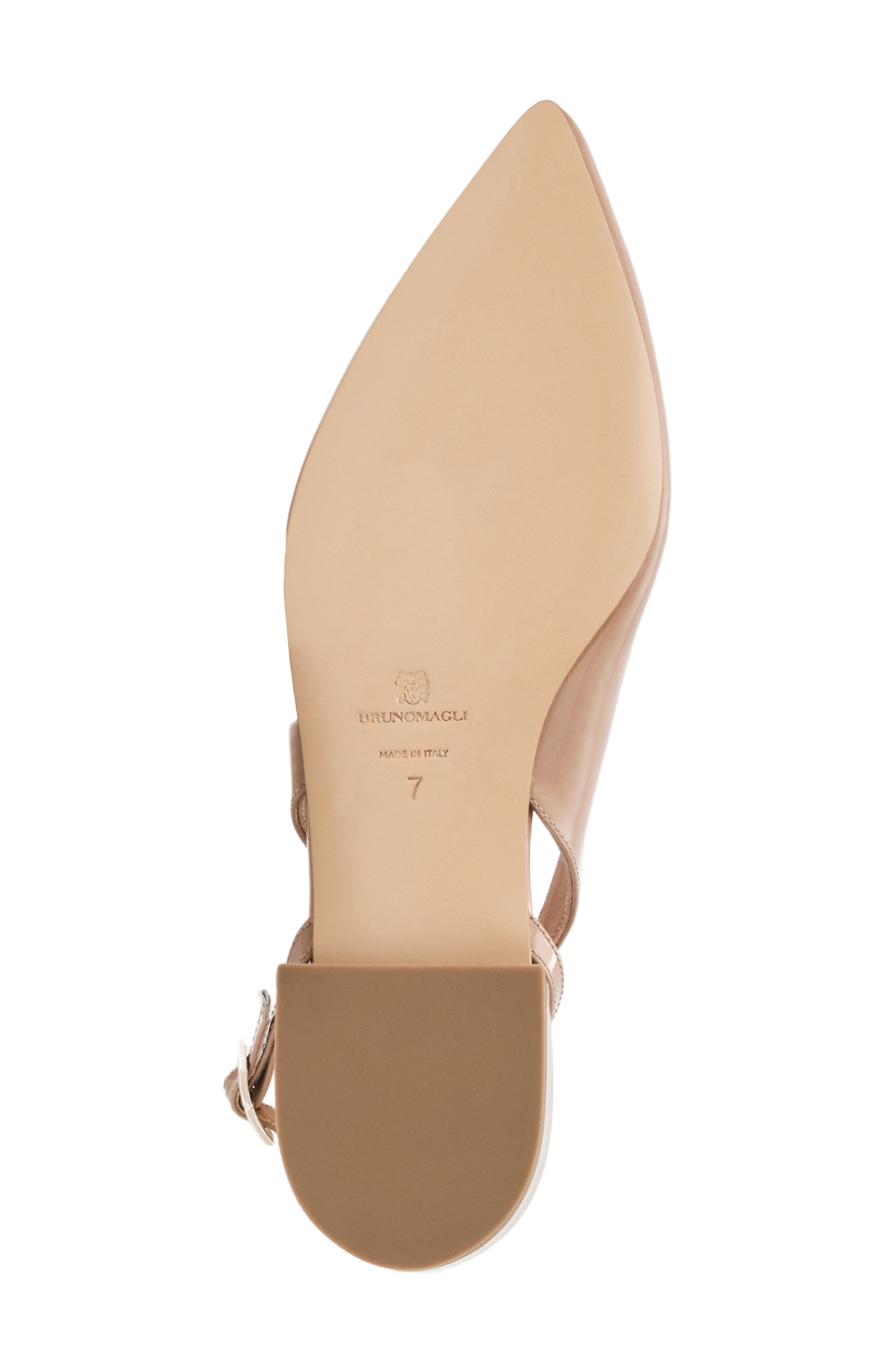 Juliet Slingback Pointed Toe Flat, Alternate, color, BISCUIT PATENT