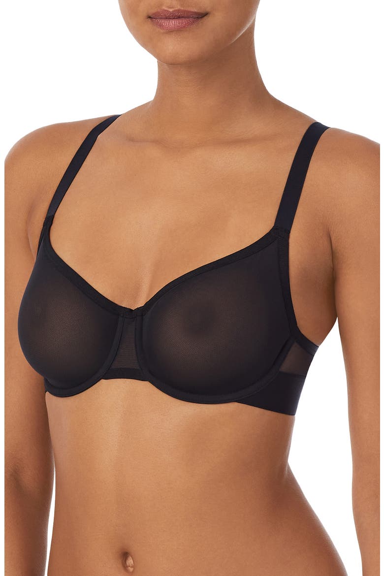 Sheer Mesh Unlined Bra, Alternate, color, BLACK