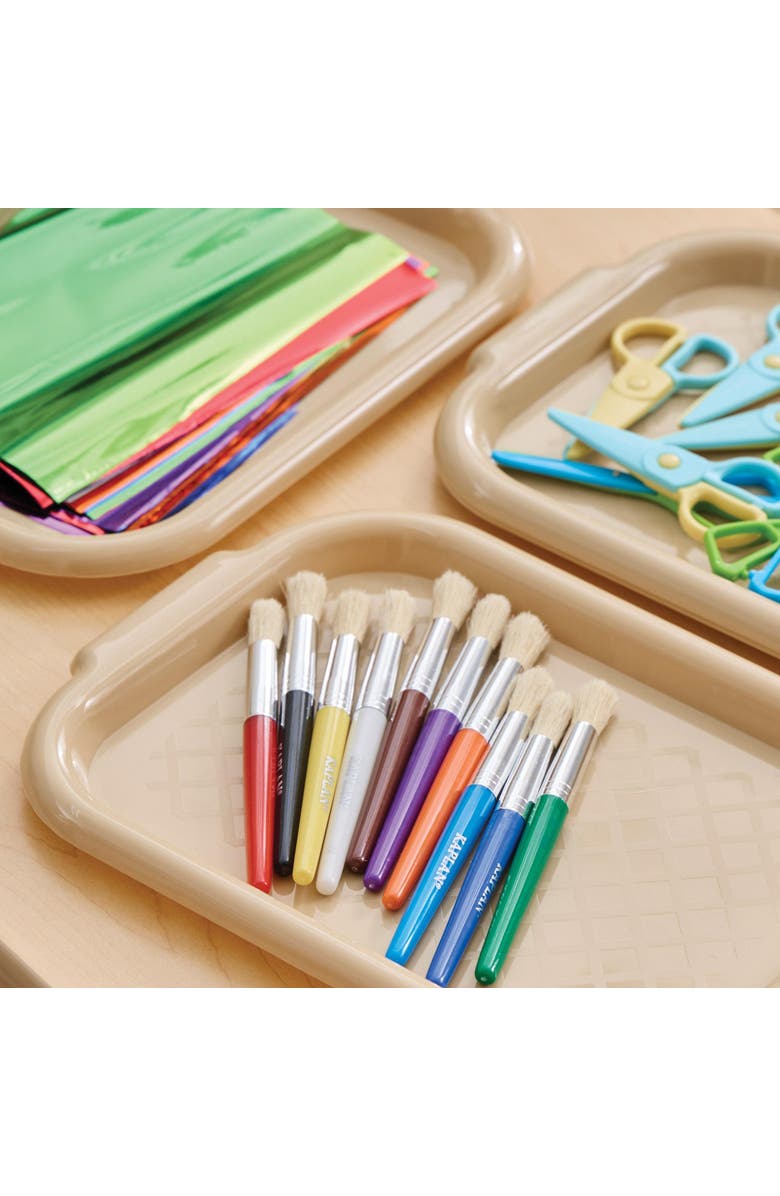 Kaplan Early Learning Company Paintbrushes Round-Tipped Chubby Handle - Set of 30, Alternate, color, Multicolored