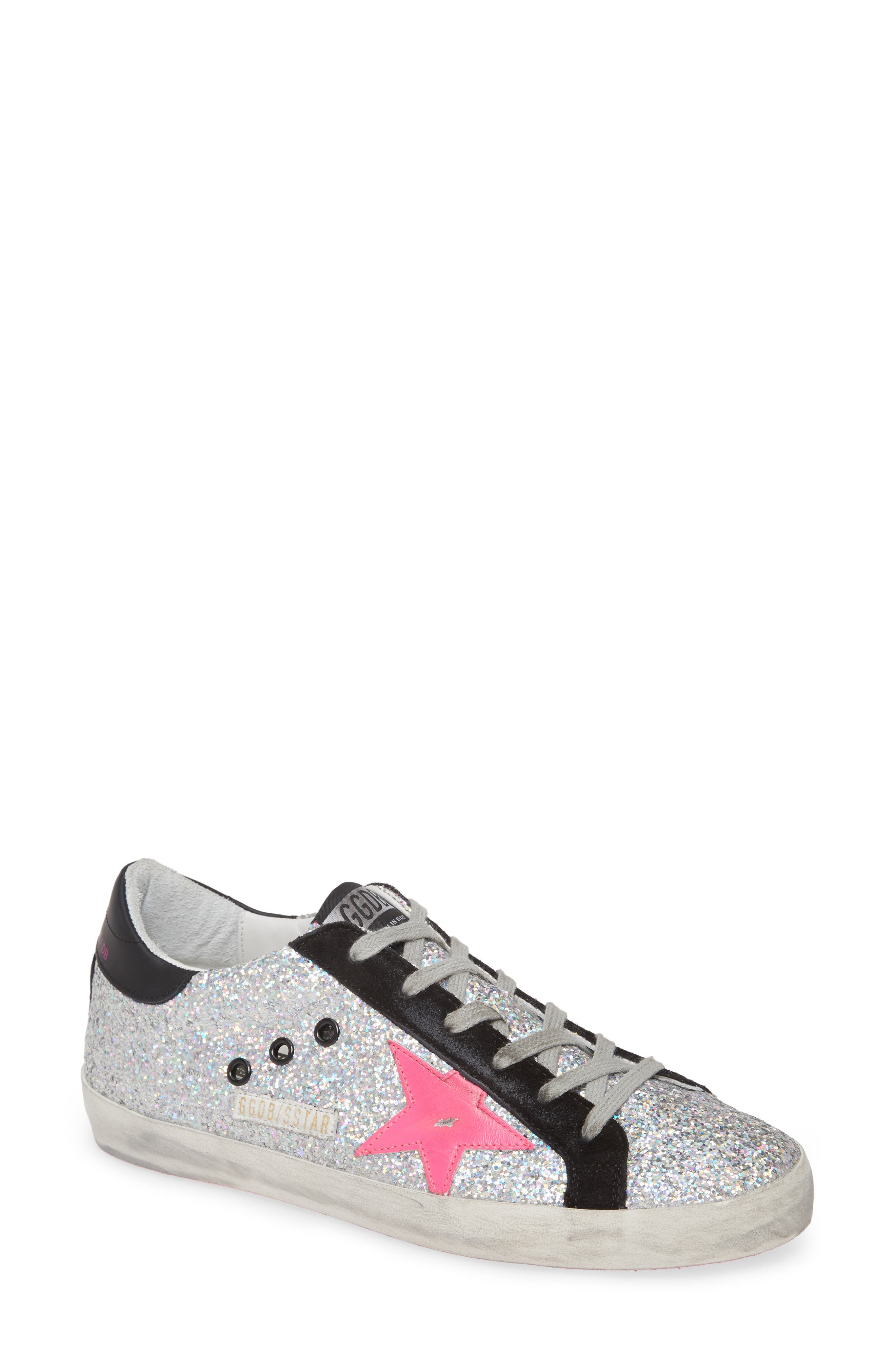 Golden Goose Superstar Glitter Sneaker, Main, color, 