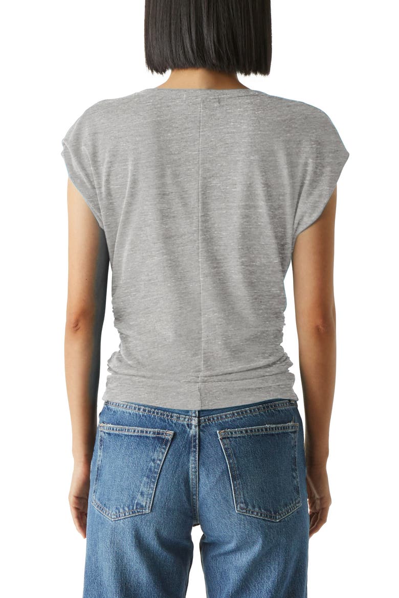 Joni Power Shoulder Rib Top, Alternate, color, HEATHER GREY