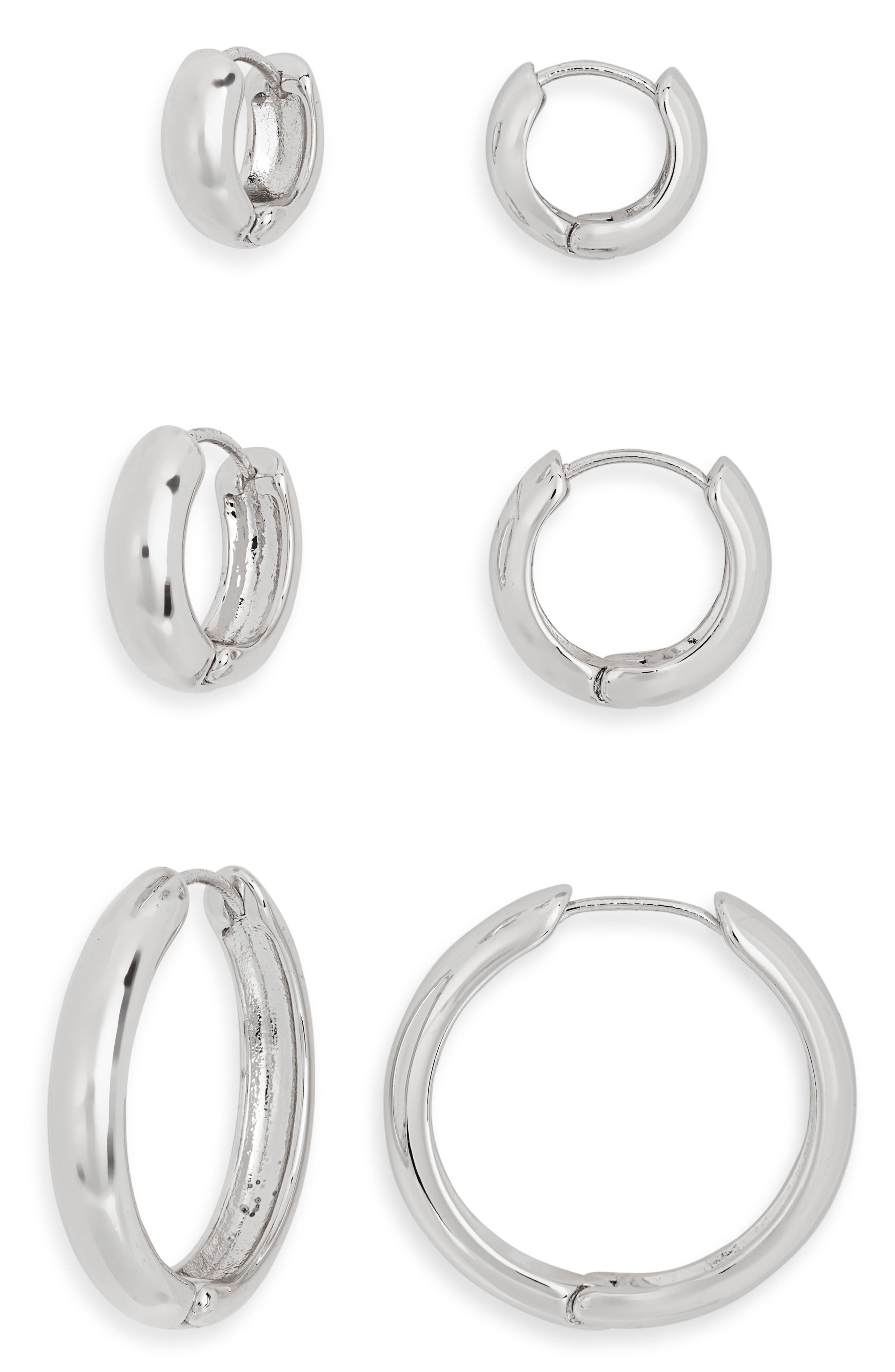 NORDSTROM RACK Three-Pack Hoop Earrings