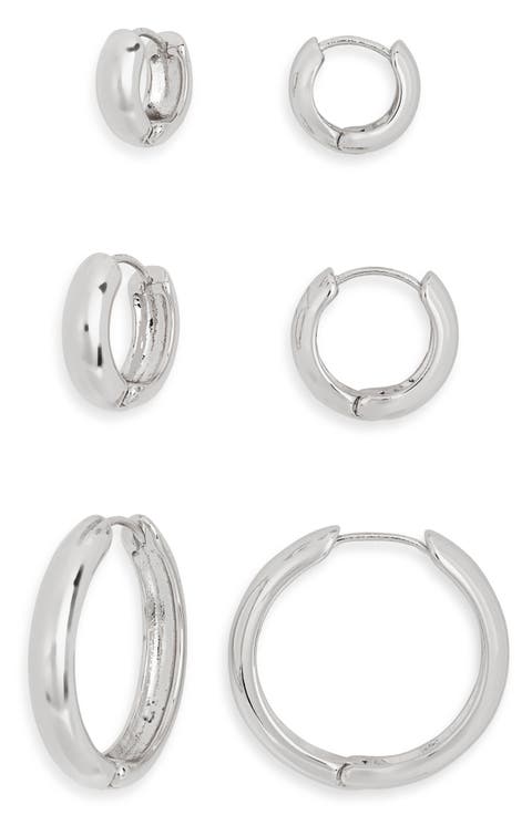 Three-Pack Hoop Earrings