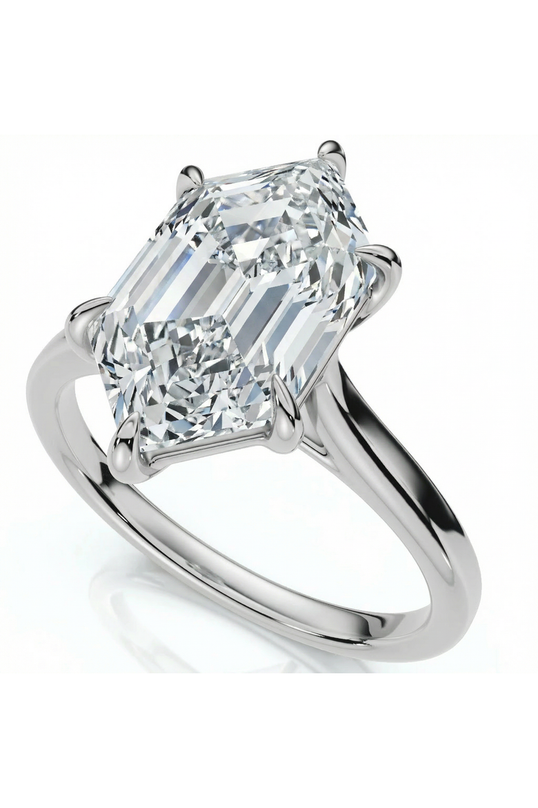 Certified 3Ct Vireo Elongated Hexagon Diamond Engagement Ring 14k Gold Lab Grown, Alternate, color, 14k White Gold