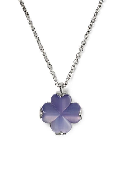 mini spade flower pendant necklace