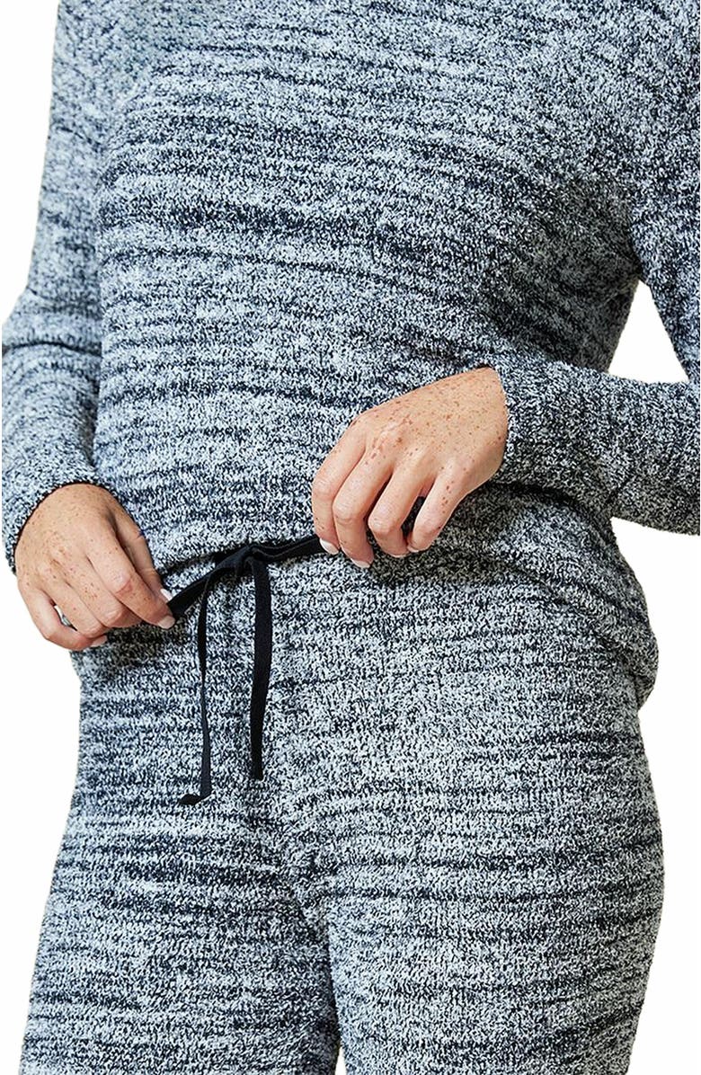 Softies Heather Marshmallow Crew Neck Lounge Set, Alternate, color, Heather Black