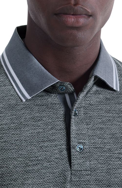 Bugatchi Microdot Mélange Performance Polo In Gray