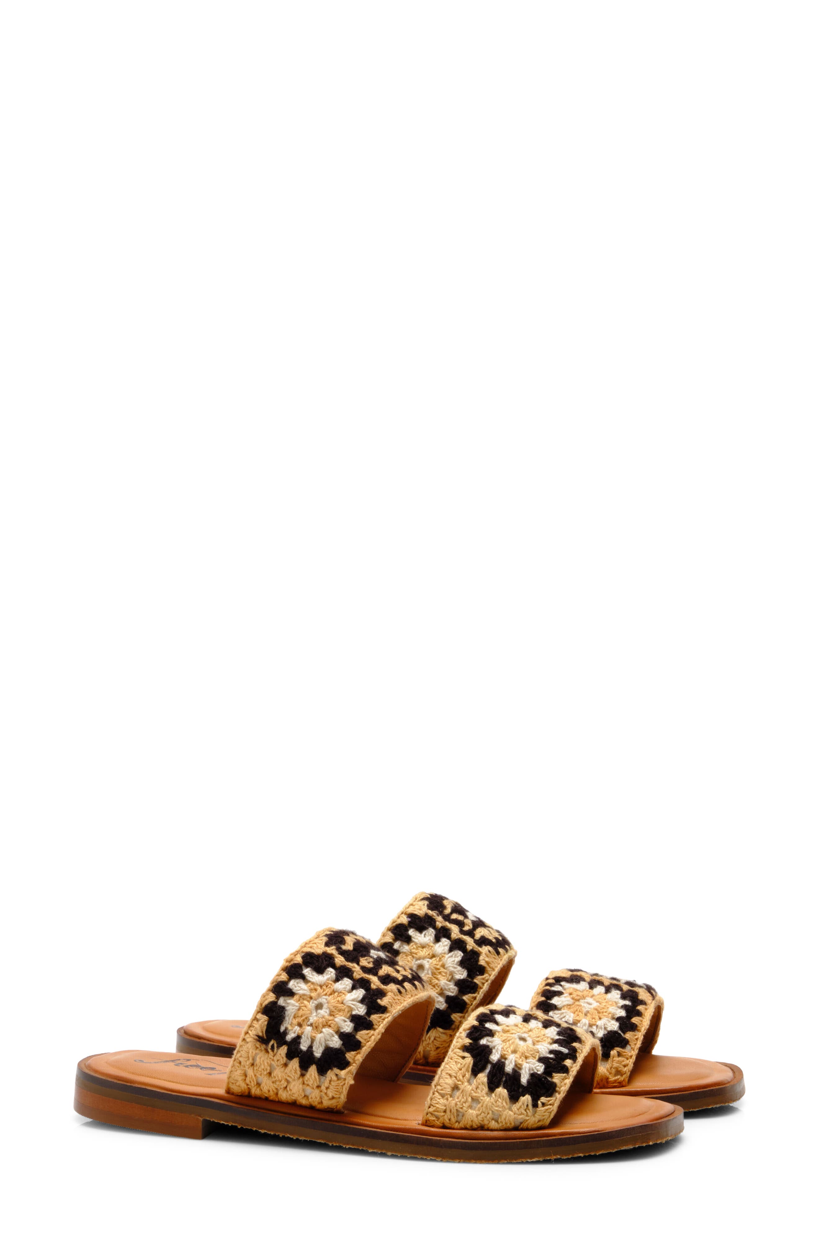 Free People Juliet Crochet Slide Sandal, Alternate, color, 