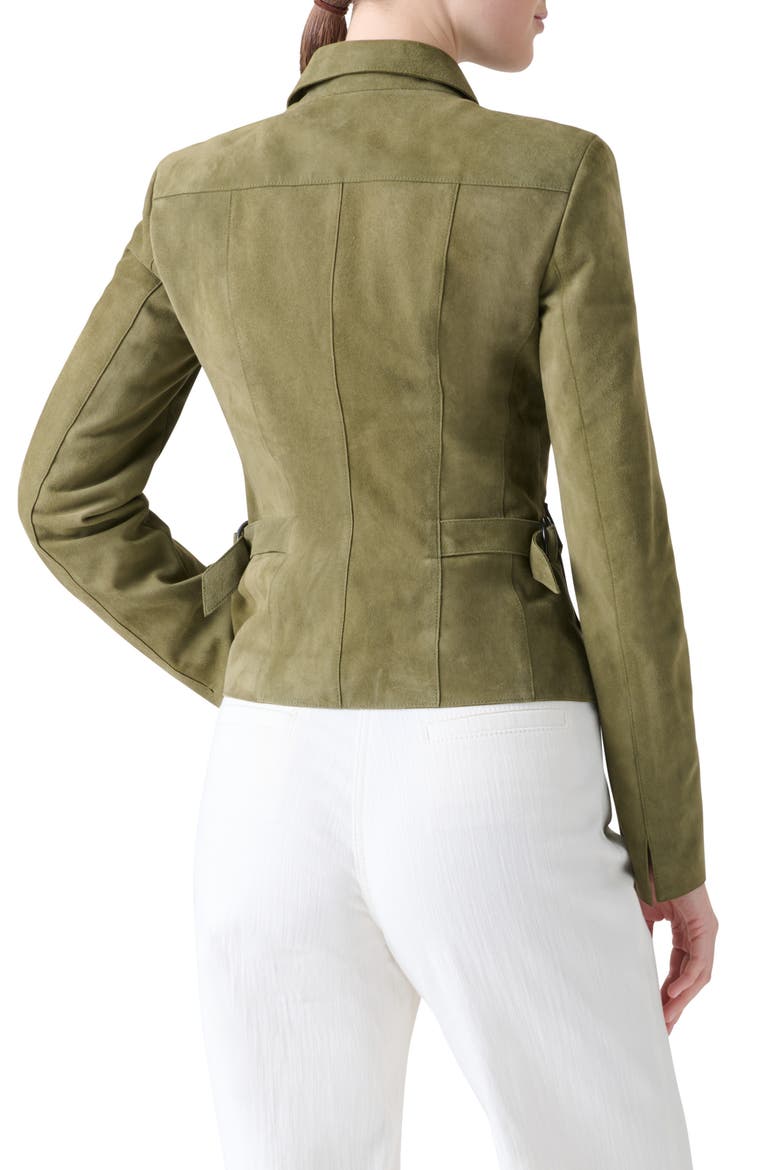 Fitted Suede Jacket, Alternate, color, KHAKI