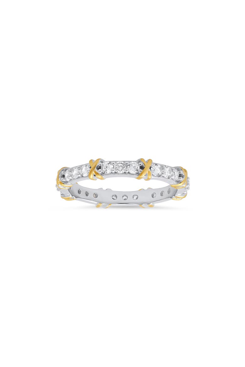 Cubic Zirconia Stacking Ring, Main, color, TWO-TONE