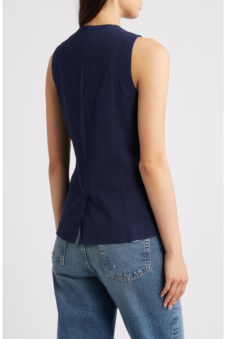 Button Front Vest, Alternate, color, BLUE