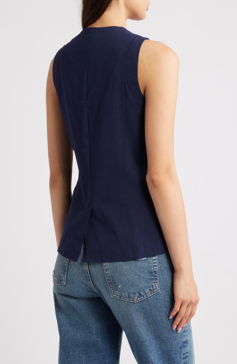 Friends Like These Button Front Vest, Alternate, color, Blue