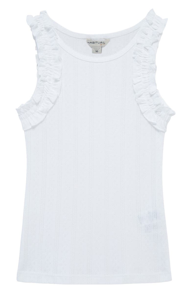 Habitual Kids Kids' Pointelle Ruffle Shoulder Tank, Main, color, 