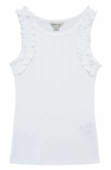 Habitual Kids Kids' Pointelle Ruffle Shoulder Tank