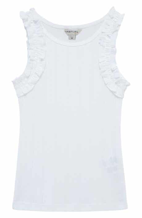 Habitual Kids Kids' Pointelle Ruffle Shoulder Tank