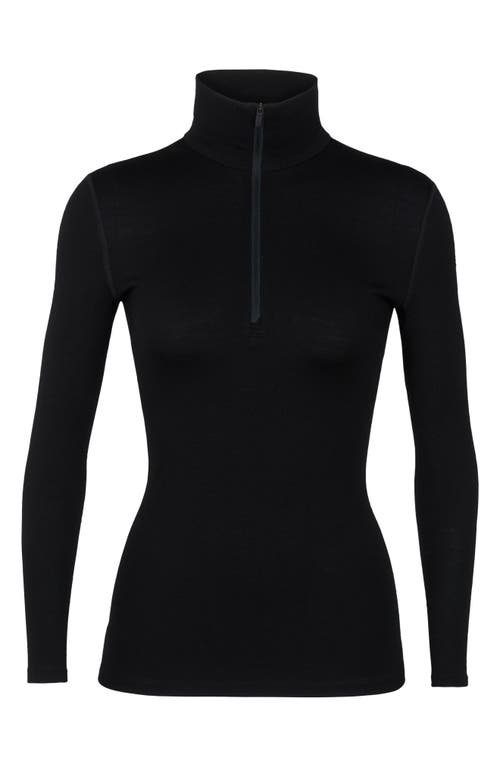 Icebreaker 260 Tech Wool Half Zip Pullover In Black