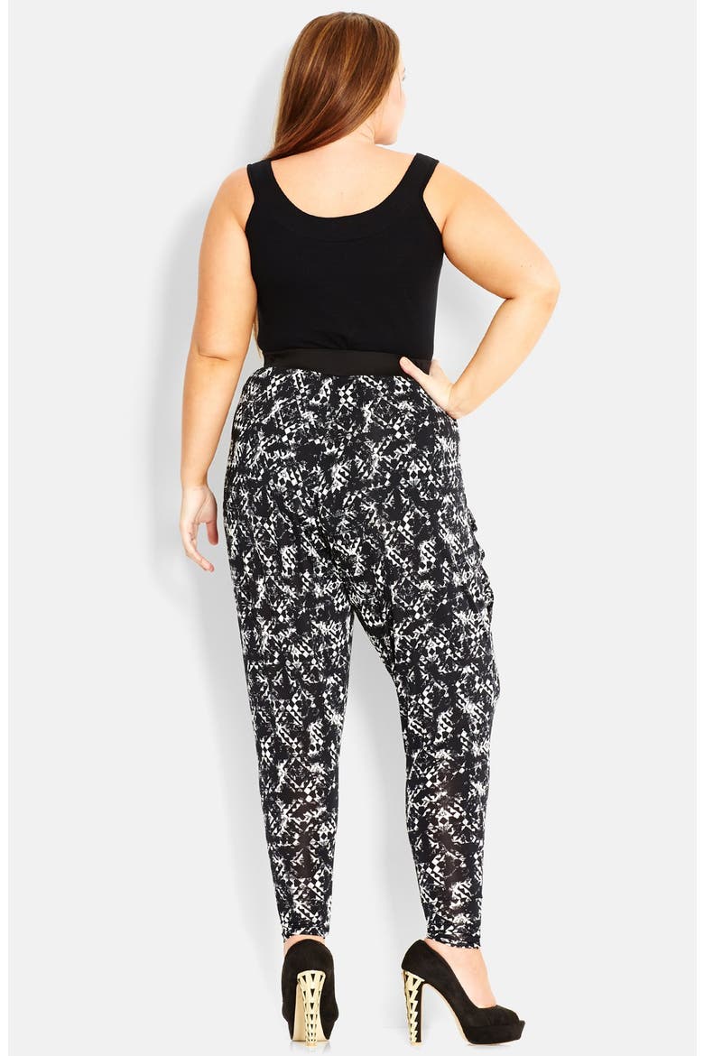 Slouchy Print Pants, Alternate, color, NOIR
