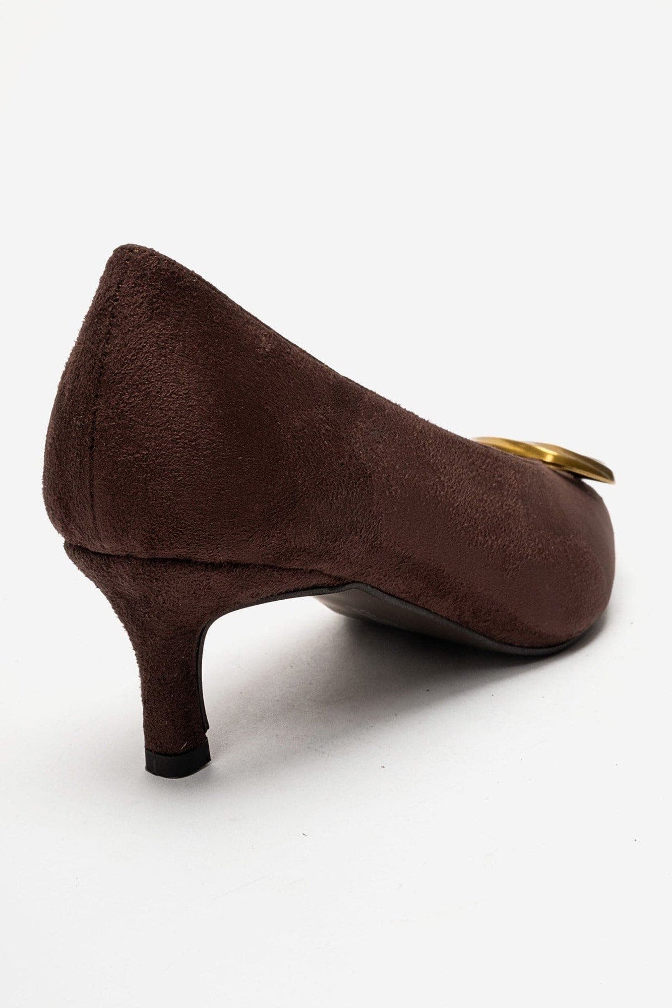 Delhi Buckle Kitten Heel Pump, Alternate, color, Brown Suede